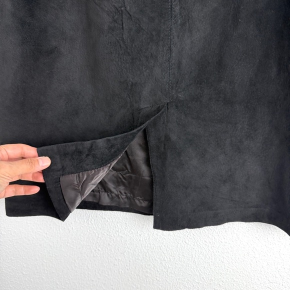 Vintage 100% Genuine Suede Leather Even Davies Pencil Skirt Medium - Picture 8 of 10